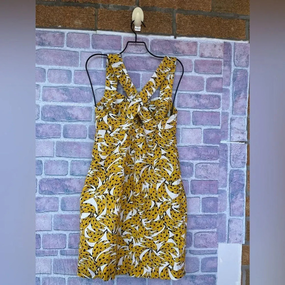 FARM RIO Spotted Bananas Cross-Back Mini Dress XS - Picture 9 of 17